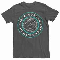 Licensed Character Men's Jurassic Park Isla Nublar Badge Retro Tee Navy Heather -Licensed Character Shop unnamed file 12962