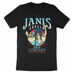 Licensed Character Men's Janis Joplin Graphic Tee Black