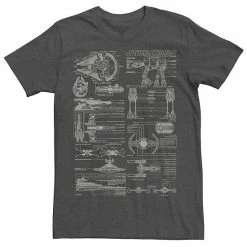 Licensed Character Men's Star Wars Falcon Walker X-Wing Tie Fighter Schematic Tee Royal -Licensed Character Shop unnamed file 13038