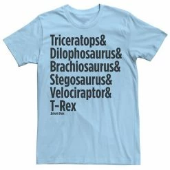 Licensed Character Men's Jurassic Park Dinosaur Name Types Tee Light Blue -Licensed Character Shop unnamed file 13049