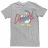 Licensed Character Men's Disney Donald Duck Red Cursive Text Logo Portrait Tee Light Blue -Licensed Character Shop unnamed file 13080