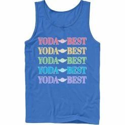 Licensed Character Men's Star Wars Pride Yoda Best Rainbow Text Stack Tank Royal -Licensed Character Shop unnamed file 13095