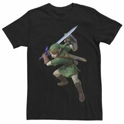 Licensed Character Men's Nintendo The Legend Of Zelda Link Action Portrait Tee Black -Licensed Character Shop unnamed file 13097