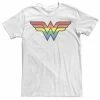 Licensed Character Men's Wonder Woman Rainbow Striped Logo Tee White -Licensed Character Shop unnamed file 13142
