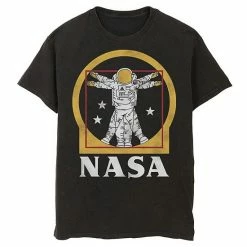 Licensed Character Men's NASA Astronaut Golden Vitruvian Space Man Tee Black -Licensed Character Shop unnamed file 13159