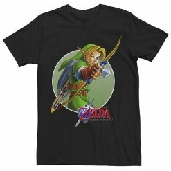 Licensed Character Men's Nintendo Zelda Ocarina Of Time 3D Link Aims Tee Black -Licensed Character Shop unnamed file 13163
