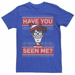 Licensed Character Men's Where's Waldo Christmas Have You Seen Me Graphic Tee Royal -Licensed Character Shop unnamed file 13171