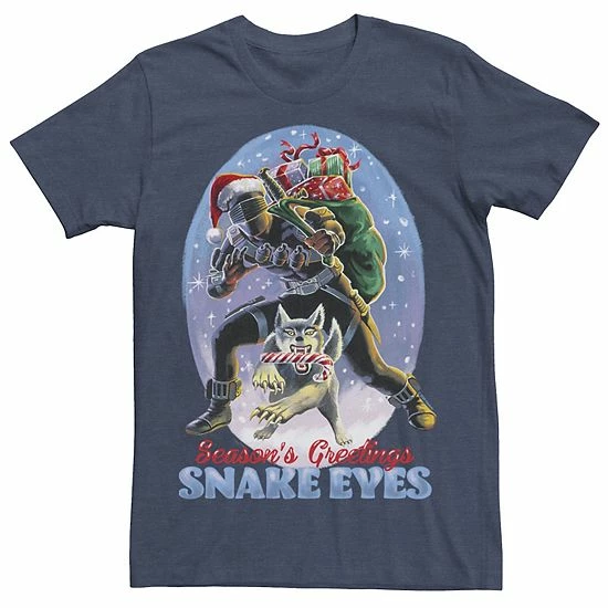 Licensed Character Men's G.I. Joe Christmas Snake Eyes Season's Greetings Tee 3 Licensed Character Men's G.I. Joe Christmas Snake Eyes Season's Greetings Tee