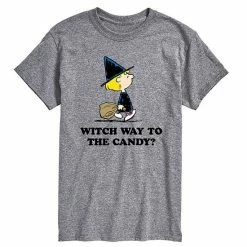Licensed Character Men's Peanuts Witch Way Candy Tee Orange