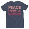 Licensed Character Men's Peace Love And Nursing Gradient Text Graphic Tee -Licensed Character Shop unnamed file 13309