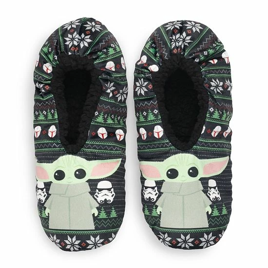 Licensed Character Men's Star Wars The Mandalorian The Child Slipper Socks 3 Licensed Character Men's Star Wars The Mandalorian The Child Slipper Socks