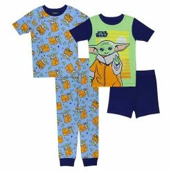 Licensed Character Boys 6-12 Star Wars The Mandalorian Grogu Aka Baby Yoda "Strong Child" Tops, Shorts & Pants Pajama Set