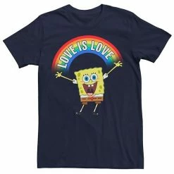 Licensed Character Adult SpongeBob SquarePants Pride Love Is Love Rainbow Tee