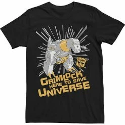 Licensed Character Men's Transformers Grimlock Here To Save Universe Tee