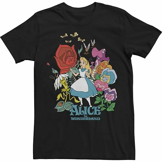 Licensed Character Men's Disney Alice In Wonderland Walking Through The Flowers Tee 3 Licensed Character Men's Disney Alice In Wonderland Walking Through The Flowers Tee