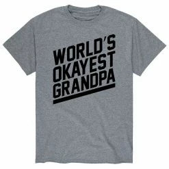 Licensed Character Men's World's Okayest Grandpa Tee Grey