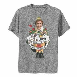 Alternative view of Licensed Character Boys 8-20 Elf Buddy Four Main Food Groups Doodle Art Graphic Tee Red Heather