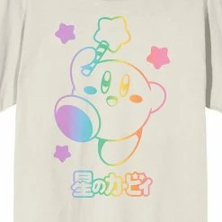 Licensed Character Men's Kirby Rainbow Gradient Tee -Licensed Character Shop unnamed file 13768