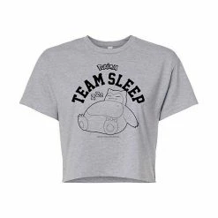 Alternative view of Licensed Character Juniors' Pokémon "Team Sleep" Cropped Graphic Tee White