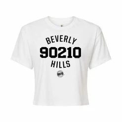 Licensed Character Juniors' Beverly Hills 90210 Cropped Tee Gray
