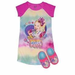 Licensed Character Girls 4-12 Jojo Siwa Nightgown & Slippers Set