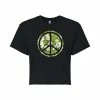 Licensed Character Juniors' Daisy Peace Sign Cropped Graphic Tee -Licensed Character Shop unnamed file 13898
