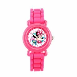Licensed Character Disney's Minnie Mouse Polka Dot Kids' Pink Time Teacher Watch