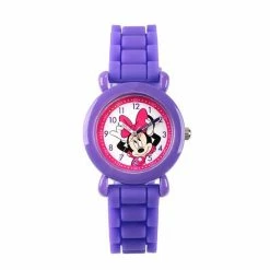 Licensed Character Disney's Minnie Mouse Bow Kids' Purple Time Teacher Watch