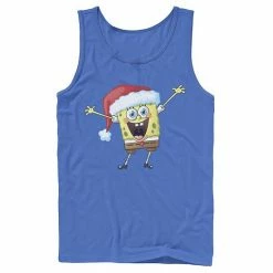 Licensed Character Men's Spongebob Squarepants One Happy Sponge Holiday Tank Top Royal -Licensed Character Shop unnamed file 13987