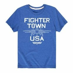 Licensed Character Boys 8-20 Top Gun Fighter Town USA Graphic Tee Black