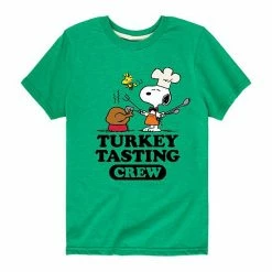 Licensed Character Boys 8-20 Peanuts Turkey Tasting Crew Graphic Tee