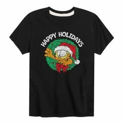 Licensed Character Boys 8-20 Garfield Happy Holidays Graphic Tee Gray -Licensed Character Shop unnamed file 14084