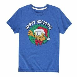 Licensed Character Boys 8-20 Garfield Happy Holidays Graphic Tee Gray -Licensed Character Shop unnamed file 14085