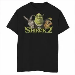 Licensed Character Boys 8-20 Shrek 2 Donkey & Puss In Boots Best Friends Graphic Tee Black -Licensed Character Shop unnamed file 14114