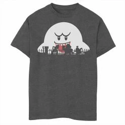 Licensed Character Boys 8-20 Super Mario Boo Trick Or Treat Halloween Silhouette Graphic Tee