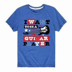 Licensed Character Boys 8-20 Want To Be Guitar Player Graphic Tee Royal Blue