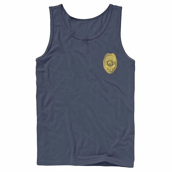 Licensed Character Men's Stranger Things Hawkins Police Left Chest Badge Tank 3 Licensed Character Men's Stranger Things Hawkins Police Left Chest Badge Tank