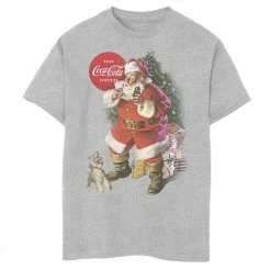 Licensed Character Boys 8-20 Coca-Cola Santa Claus Christmas Logo Graphic Tee