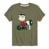 Licensed Character Boys 8-20 Peanuts Charlie Brown Wreath Graphic Tee Green -Licensed Character Shop unnamed file 14194