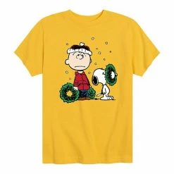 Licensed Character Boys 8-20 Peanuts Charlie Brown Wreath Graphic Tee Green -Licensed Character Shop unnamed file 14196