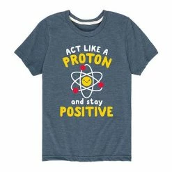 Licensed Character Boys 8-20 "Act Like A Proton Stay Positive" Atom Tee Blue 2