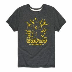 Licensed Character Boys 8-20 Nintendo Pokémon Pikachu Lightning Tee Black