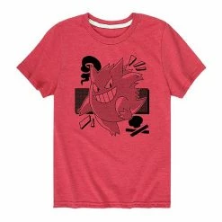 Licensed Character Boys 8-20 Pokemon Gengar Manga Graphic Tee Red