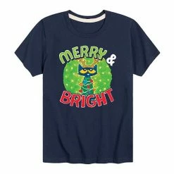Licensed Character Boys 8-20 Pete The Cat Merry Bright Tee Navy -Licensed Character Shop unnamed file 14362