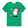 Licensed Character Boys 8-20 Peanuts Snoopy Santa Bell Tee Gray -Licensed Character Shop unnamed file 14380