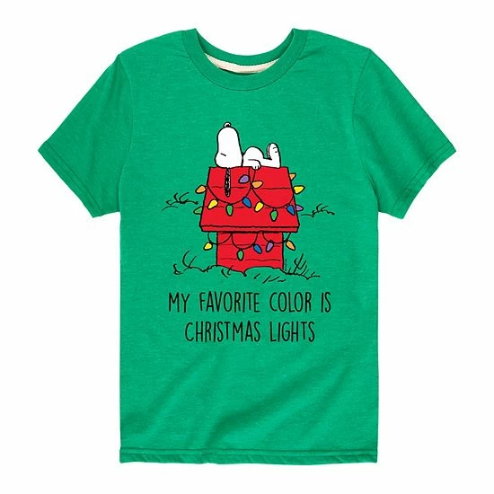 Licensed Character Boys 8-20 Peanuts Christmas Lights Graphic Tee Gray 4 Licensed Character Boys 8-20 Peanuts Christmas Lights Graphic Tee Gray - Image 2