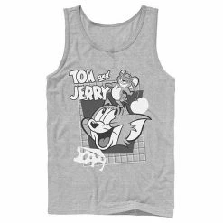 Licensed Character Men's Tom And Jerry Retro Collage Greyscale Portrait Tank