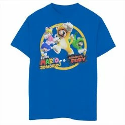 Licensed Character Boys 8-20 Nintendo Super Mario 3D & Bowsers Fury Group Portrait Tee