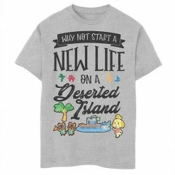 Licensed Character Boys 8-20 Animal Crossing New Horizons Why Not Start A New Life Graphic Tee