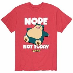 Licensed Character Men's Pokémon "Nope Not Today" Snorlax Tee Red -Licensed Character Shop unnamed file 1445